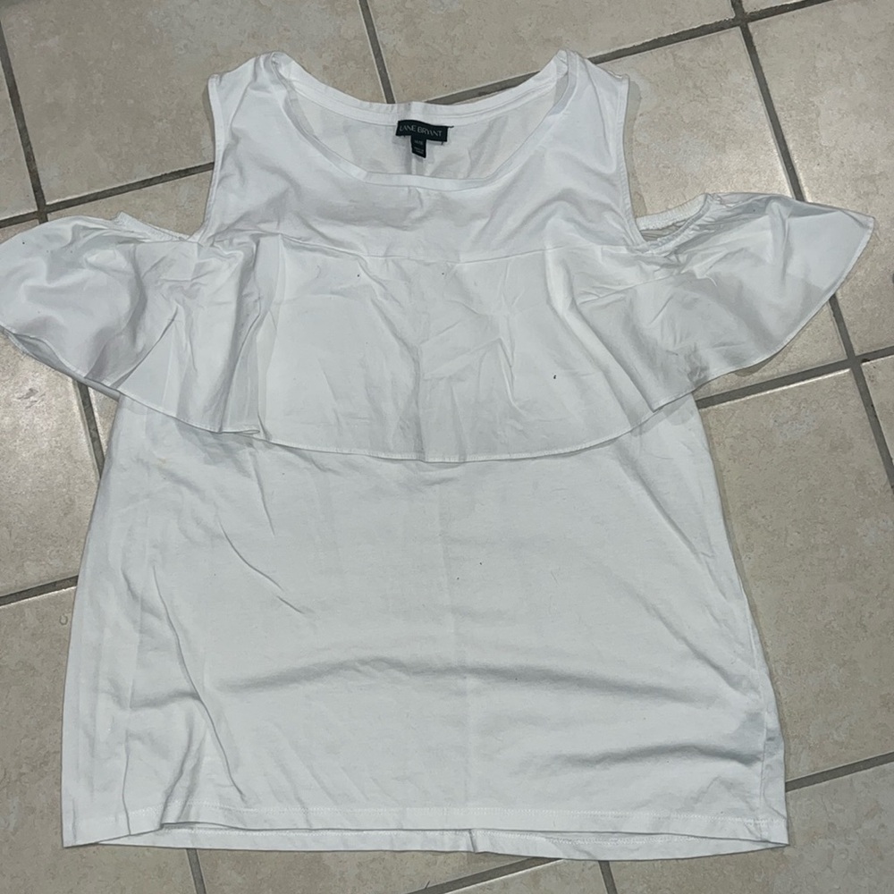 Lane Bryant White shoulders out tank top